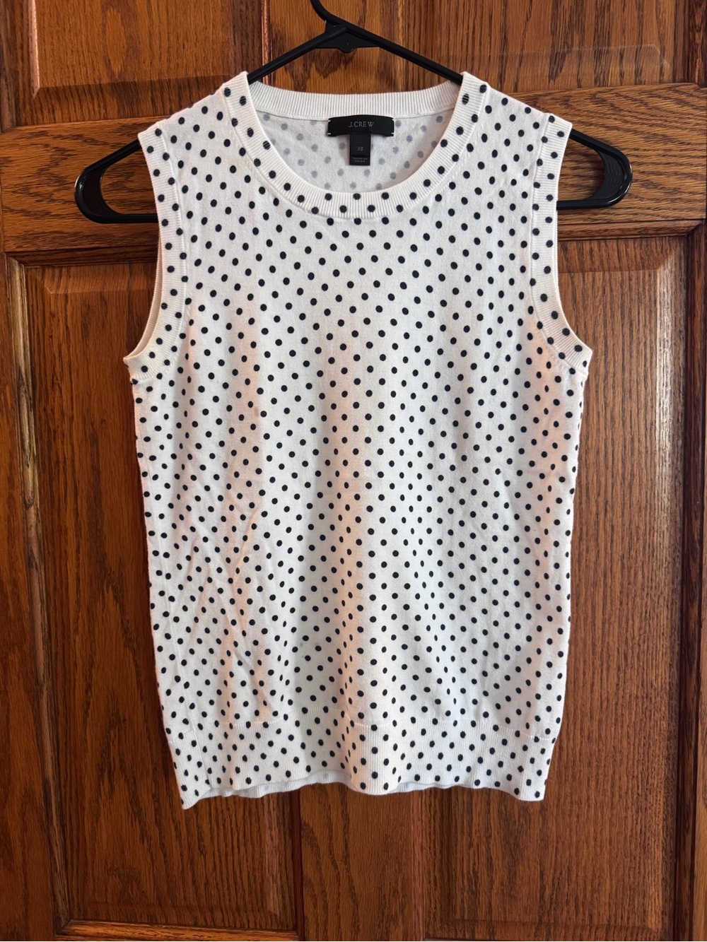 J. Crew White Sleeveless Polka Dot Tank Top